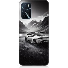 Teknomeg Oppo A16 Uyumlu Dağ Yolunda Araba  Desenli Silikon Kılıf
