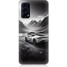 Teknomeg Oppo Reno 5 Uyumlu Dağ Yolunda Araba  Desenli Silikon Kılıf