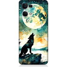 Teknomeg Oppo Reno 7 Uyumlu Ayda Kurt  Desenli Silikon Kılıf
