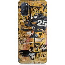 Teknomeg Oppo A72 Uyumlu Karma Grafik  Desenli Silikon Kılıf