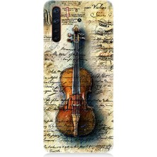 Teknomeg Oppo A91 Uyumlu Eski Keman  Desenli Silikon Kılıf