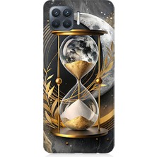 Teknomeg Oppo Reno 4 Lite Uyumlu Altın Kum Saati  Desenli Silikon Kılıf