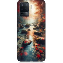 Teknomeg Oppo Reno 5 Lite Uyumlu Huzurlu Orman  Desenli Silikon Kılıf