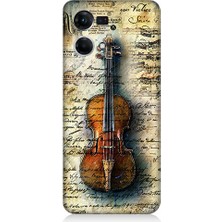 Teknomeg Oppo Reno 7 Uyumlu Eski Keman  Desenli Silikon Kılıf