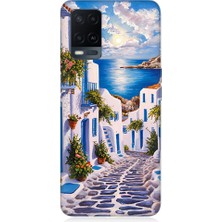 Teknomeg Oppo A54 Uyumlu Beyaz Sokak  Desenli Silikon Kılıf