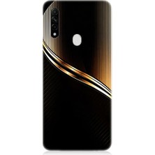 Teknomeg Oppo A31 Uyumlu Altın Şerit  Desenli Silikon Kılıf