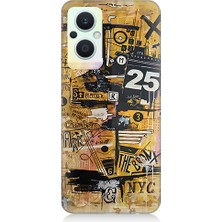 Teknomeg Oppo Reno 7 Lite Uyumlu Karma Grafik  Desenli Silikon Kılıf