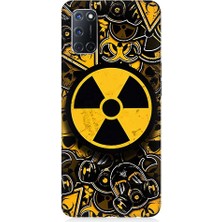 Teknomeg Oppo A52 Uyumlu Nükleer Sembol  Desenli Silikon Kılıf