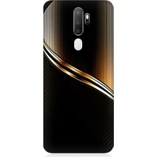 Teknomeg Oppo A9 2020 Uyumlu Altın Şerit  Desenli Silikon Kılıf