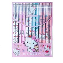 Sanrio Kuromi Hello Kitty Cinnamoroll My Melodi Melody Pompompurin Pochacco 12 Adet Silinebilir Jel Tükenmez Kalem Set Doğum Günü Hediye