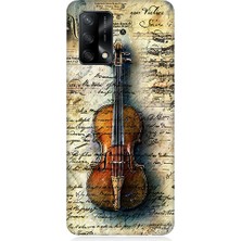 Oppo A74 Uyumlu Eski Keman  Desenli Silikon Kılıf