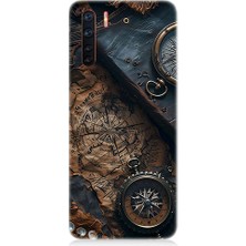 Teknomeg Oppo A91 Uyumlu Eski Harita  Desenli Silikon Kılıf