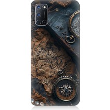 Teknomeg Oppo A92 Uyumlu Eski Harita  Desenli Silikon Kılıf
