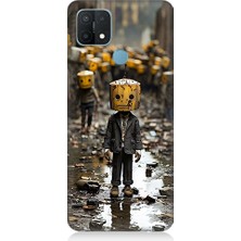 Teknomeg Oppo A15 Uyumlu Karton Kafalar  Desenli Silikon Kılıf
