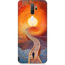 Teknomeg Oppo A9 2020 Uyumlu Işıklı Yol  Desenli Silikon Kılıf