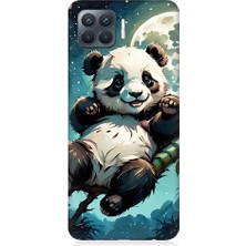 Teknomeg Oppo Reno 4 Lite Uyumlu Bambu Pandası  Desenli Silikon Kılıf