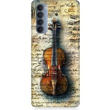 Oppo Reno 4 Pro Uyumlu Eski Keman  Desenli Silikon Kılıf