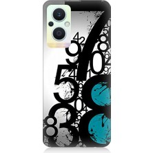 Teknomeg Oppo Reno 7 Lite Uyumlu Sayısal Karmaşa  Desenli Silikon Kılıf