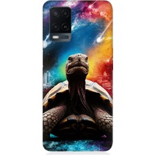Teknomeg Oppo A54 Uyumlu Renkli Kaplumbağa  Desenli Silikon Kılıf