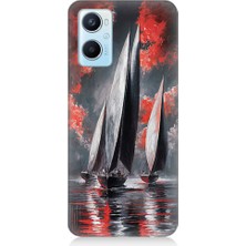 Oppo A96 Uyumlu Yelkenli Yolculuk  Desenli Silikon Kılıf