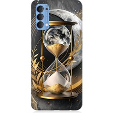 Oppo Reno 4 Uyumlu Altın Kum Saati  Desenli Silikon Kılıf