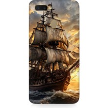 Oppo Ax7 Uyumlu Yelkenli Gemi  Desenli Silikon Kılıf