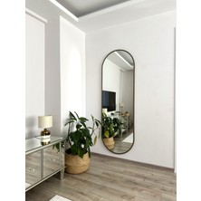Effe Yapı Dekor Pirinç Eskitme Metal Çerçeveli 180X60 cm Elips Model Ayaklı Boy Aynası