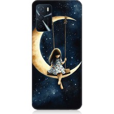 Oppo A16 Uyumlu Ay Salıncağı  Desenli Silikon Kılıf