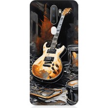 Oppo A9 2020 Uyumlu Gitar ve Bateri  Desenli Silikon Kılıf