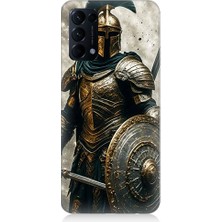 Oppo Reno 5 Uyumlu Zırhlı Savaşçı  Desenli Silikon Kılıf