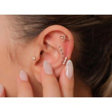 Safir Kuyumculuk Fores 0,17CT Baget Pırlanta Piercing-Tragus