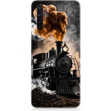 Oppo A91 Uyumlu Kara Tren  Desenli Silikon Kılıf