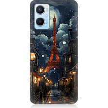 Oppo A96 Uyumlu Paris Sokakları  Desenli Silikon Kılıf