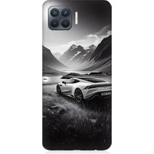Oppo Reno 4 Lite Uyumlu Dağ Yolunda Araba  Desenli Silikon Kılıf
