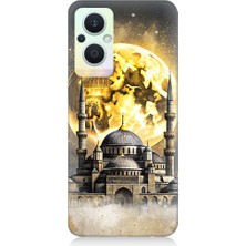 Oppo Reno 7 Lite Uyumlu Ay ve Cami  Desenli Silikon Kılıf
