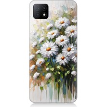 Oppo A53 Uyumlu Papatya Buketi  Desenli Silikon Kılıf
