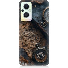 Oppo Reno 7 Lite Uyumlu Eski Harita  Desenli Silikon Kılıf