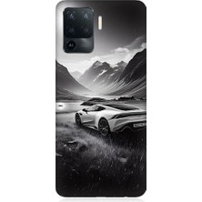 Oppo Reno 5 Lite Uyumlu Dağ Yolunda Araba  Desenli Silikon Kılıf