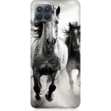 Oppo Reno 4 Lite Uyumlu Koşan Atlar  Desenli Silikon Kılıf
