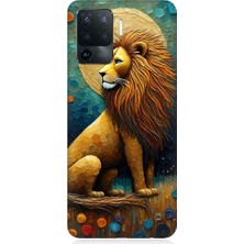 Oppo Reno 5 Lite Uyumlu Aslanın Gücü  Desenli Silikon Kılıf