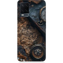 Oppo A54 Uyumlu Eski Harita  Desenli Silikon Kılıf