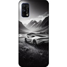 Teknomeg Realme 7 Pro Uyumlu Dağ Yolunda Araba  Desenli Silikon Kılıf