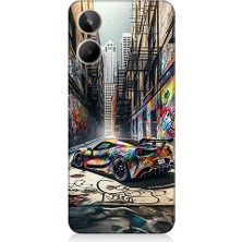 Teknomeg Realme 10 Uyumlu Renkli Grafiti  Desenli Silikon Kılıf