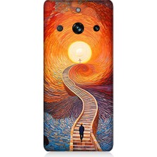 Teknomeg Realme 11 Pro Uyumlu Işıklı Yol  Desenli Silikon Kılıf