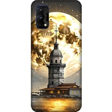 Teknomeg Realme 7 Pro Uyumlu Kız Kulesi  Desenli Silikon Kılıf