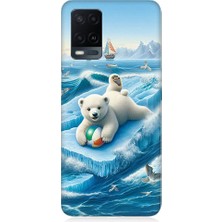 Oppo A54 Uyumlu Buzda Ayı  Desenli Silikon Kılıf