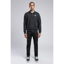 Lee Cooper Newblend Erkek Polo Yaka Sweatshirt Kahve-Melanj