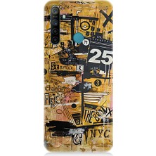 Realme 5i Uyumlu Karma Grafik  Desenli Silikon Kılıf