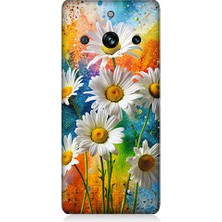 Teknomeg Realme 11 Pro Uyumlu Papatya Bahçesi  Desenli Silikon Kılıf