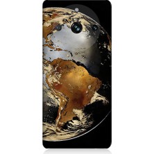 Teknomeg Realme 11 Pro Uyumlu Altın Dünya  Desenli Silikon Kılıf